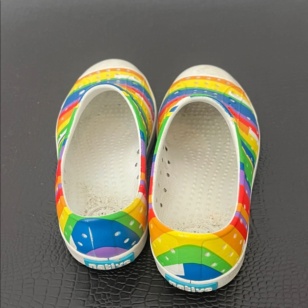 NATIVE Rainbow Striped Rubber Slip On Shoes - Picture 3 of 4